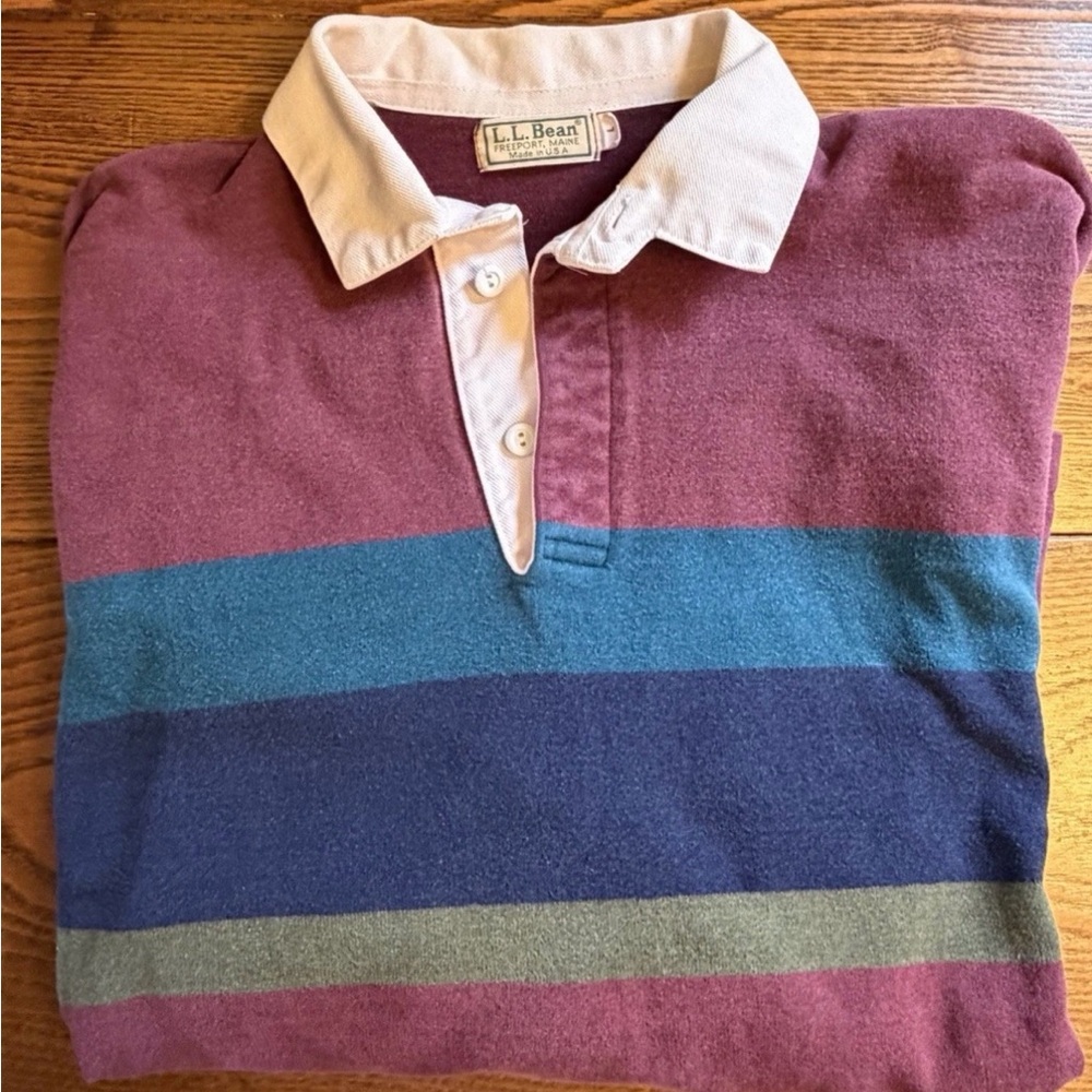 Vintage 90’s LL Bean Rugby Shirt Men’s  Sz L